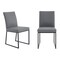 Armen Living Trevor Contemporary Dining Chair in Matte Black Finish and Gray Faux Leather, PK2 LCTRCHMBGR - alternate 1